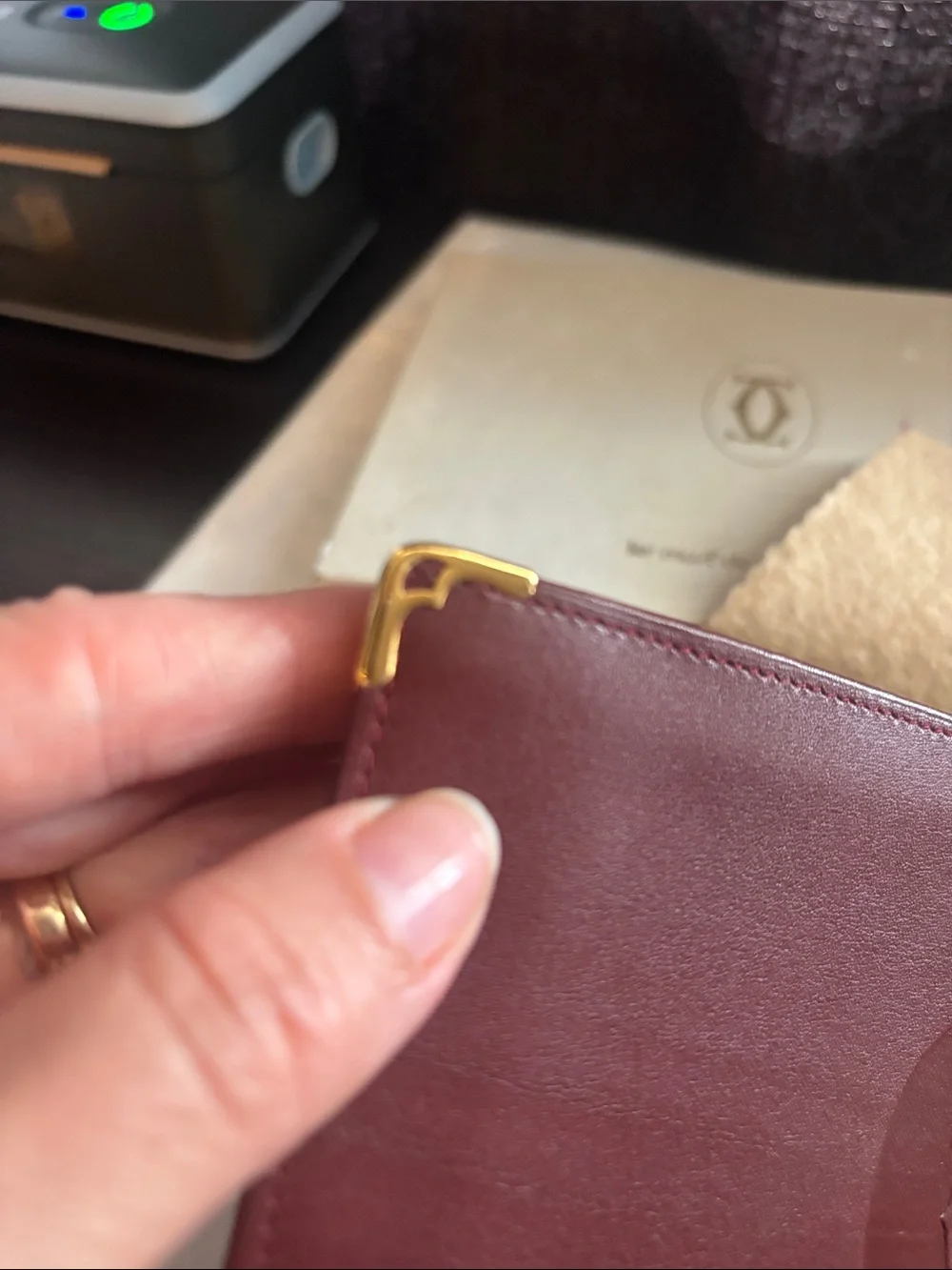 Cartier Burgundy Leather Zip Pouch - Picture 4 of 17